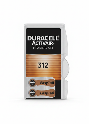 Duracell ActivAir 312 – pilas zinc-aire para audífono en empaque original – larga duración para audífonos BTE y RIC

