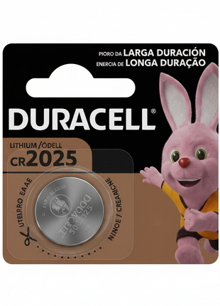 Duracell CR2025 – pila de litio tipo botón en blíster original – larga duración para llaves de auto y mandos a distancia

