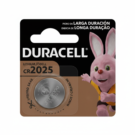 Duracell CR2025 – pila de litio tipo botón en blíster original – larga duración para llaves de auto y mandos a distancia

