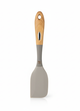 Espátula Silicona Gris Mango Madera HC - fondo blanco