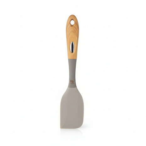 Espátula Silicona Gris Mango Madera HC - fondo blanco