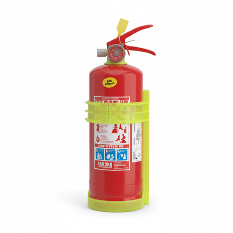 Extintor PQS ABC 2kg - fondo blanco