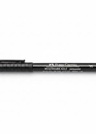 Faber-Castell Multimark 421-F – marcador permanente negro – punta fina – escritura precisa y duradera