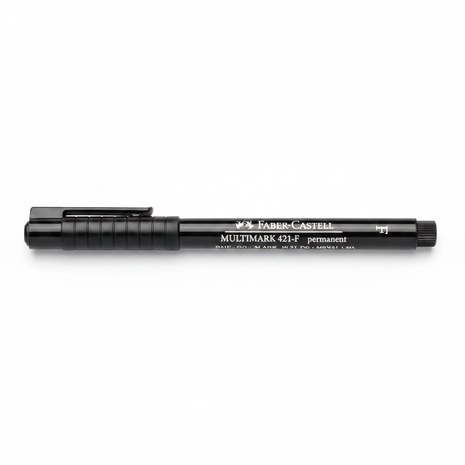 Faber-Castell Multimark 421-F – marcador permanente negro – punta fina – escritura precisa y duradera