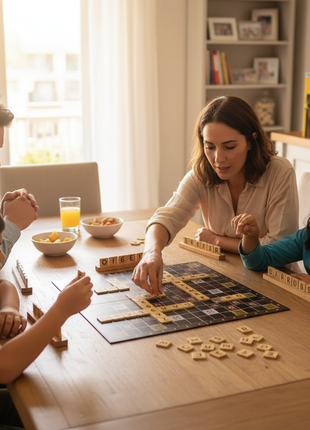 Familia jugando Crucigrama Ronda