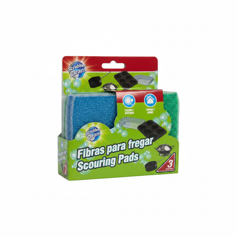 Fibras para fregar fondo blanco