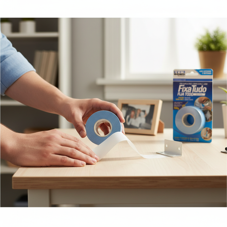 Tek Bond Fixa Tudo – aplicación en superficies del hogar – cinta adhesiva doble faz resistente – fijación sin herramientas

