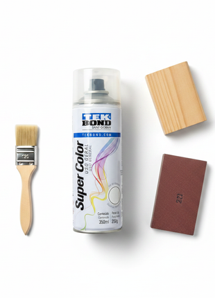 Tekbond barniz spray 350ml – kit protección madera – aerosol transparente – acabado brillante para superficies diversas

