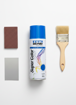 Tekbond spray azul metálico 400ml – kit DIY completo – aerosol alta cobertura – pintura para metal, madera y plástico

