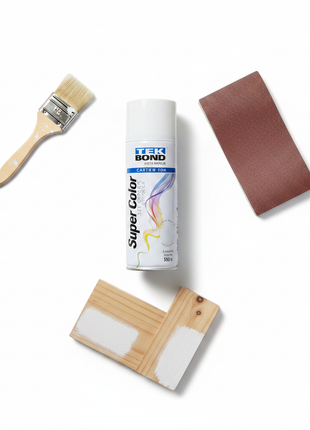 Tekbond spray blanco mate 400ml – kit DIY – aerosol de alta cobertura – pintura para madera, metal y plástico


