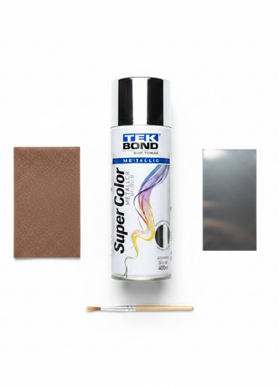 Tekbond spray cromado 400ml – kit acabado cromo – aerosol alta cobertura – pintura efecto espejo para metal, plástico y madera

