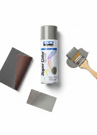 Tekbond spray grafito 400ml – kit DIY industrial – aerosol alta cobertura – pintura para metal, madera y plástico

