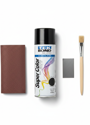 Tekbond spray negro brillante 400ml – kit DIY completo – aerosol alta cobertura – pintura para metal, madera y plástico


