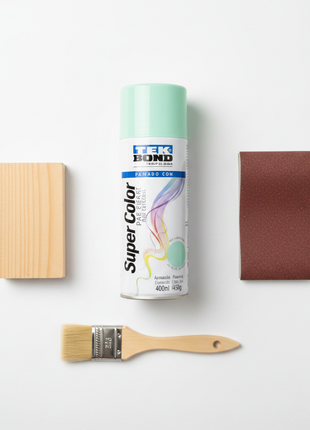 Tekbond spray verde menta 400ml – kit DIY decorativo – aerosol alta cobertura – pintura para madera, metal y plástico

