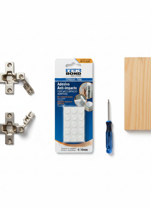 Tekbond anti impacto 10mm – kit protección de muebles – bumpers autoadhesivos – para puertas, cajones y gabinetes del hogar

