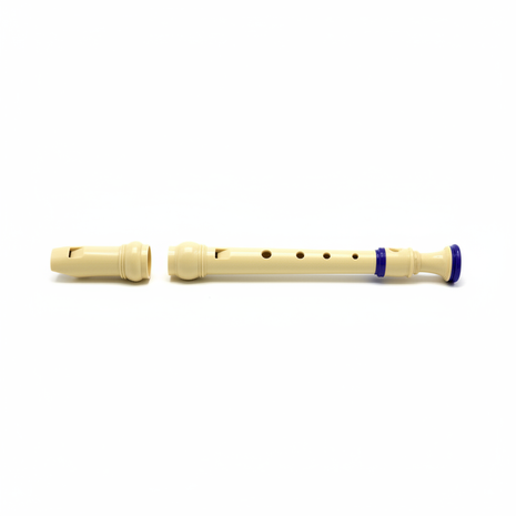 Flauta dulce soprano color marfil – plástico ABS – 3 piezas desmontables – instrumento escolar