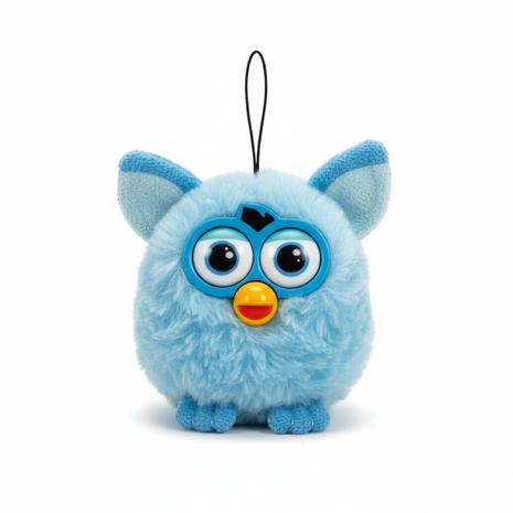 Furby celeste fondo blanco