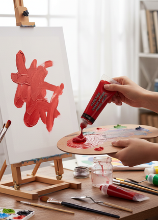 Galfix pintura acrílica roja en situación de uso