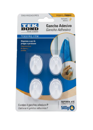 Gancho Adesivo TekBond - Fondo Blanco