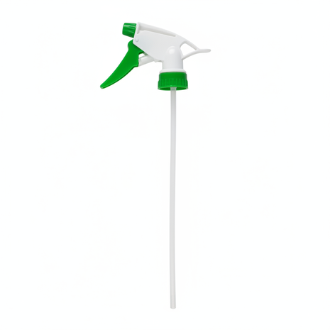 Gatillo rociador verde y blanco fondo blanco