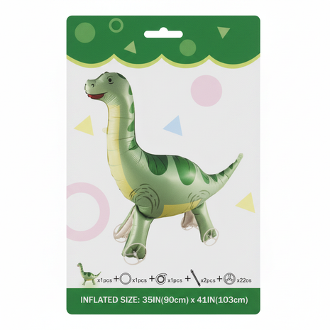Globo Brachiosaurus empaque fondo blanco