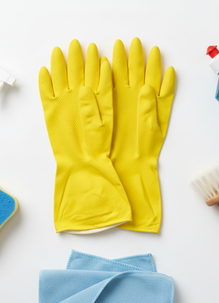 Guantes látex flat lay limpieza