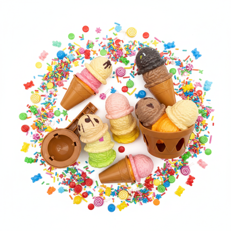 Helados Juguete - Flat lay