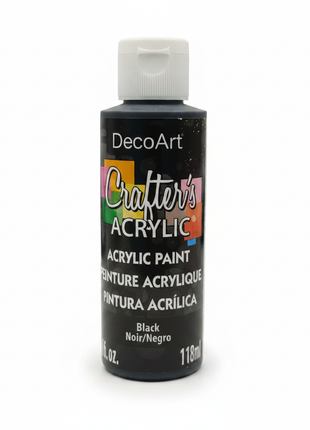 Pintura acrílica negra 118ml frasco DecoArt Crafter's Acrylic tapa blanca — OcShop Perú