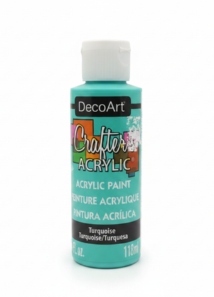 Pintura acrílica turquesa 118ml frasco DecoArt Crafter's Acrylic tapa blanca — OcShop Perú