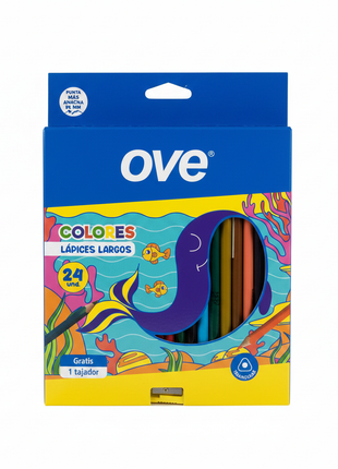 Lapices de Colores Triangulares OVE — Pack 24 Unidades