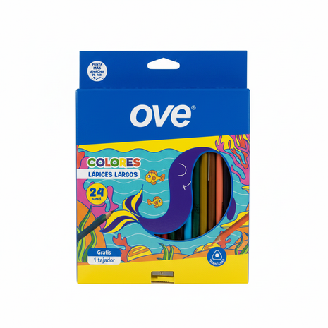 Lapices de Colores Triangulares OVE — Pack 24 Unidades