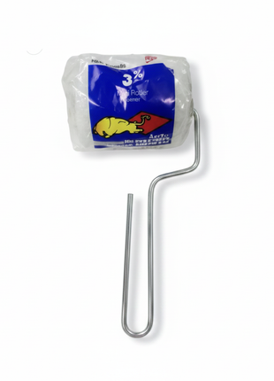 Rodillo de pintura mini con mango de alambre cromado – herramienta para pintar esquinas marcos y superficies pequeñas

