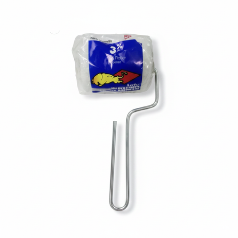 Rodillo de pintura mini con mango de alambre cromado – herramienta para pintar esquinas marcos y superficies pequeñas

