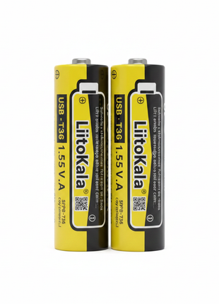 Pilas recargables LiitoKala AA 1.5V USB-T36, pack de 2 baterías amarillas recargables por Type-C — OcShop Perú