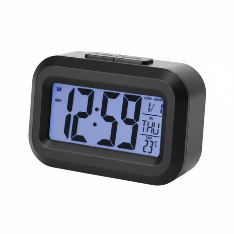 Reloj despertador digital Bossney BS-K2561 con alarma y snooze, pantalla LCD grande — OcShop Perú