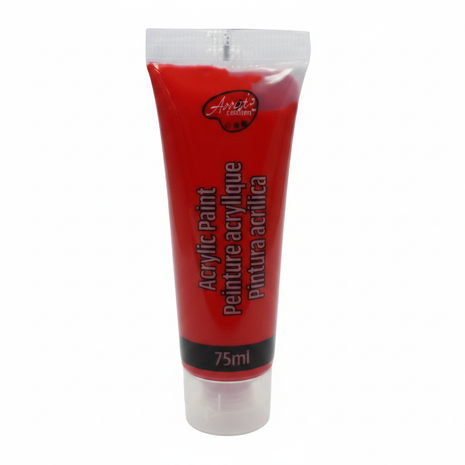 Pintura acrílica rojo 75ml tapa blanca – pigmento vibrante para arte pintura y manualidades

