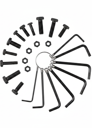 Set de 8 llaves allen PRETUL ALL-P8P desplegadas – medidas 1/16" a 1/4" para tornillos y pernos hexagonales

