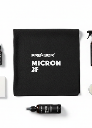 Paño FRABER MICRON 2F negro desplegado – microfibra pelo corto para aplicación precisa de protectores cerámicos

