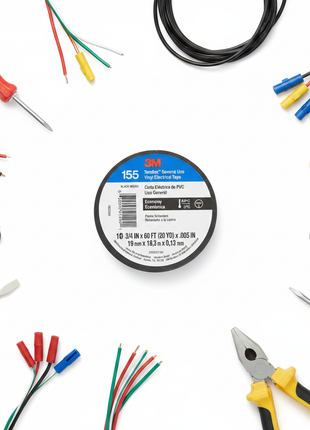 Cinta aislante 3M Temflex 155 con herramientas eléctricas – PVC flexible para instalaciones domésticas e industriales

