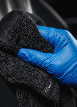 FRABER MICRON 2F textura pelo corto negro – fibras densas de alta absorción para coating sin rayaduras ni residuos

