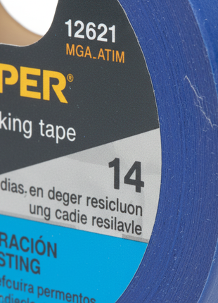 Cinta masking tape TRUPER textura papel crepé azul – adhesivo repositionable de precisión para pintura sin residuos


