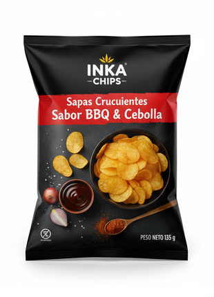 Inka Chips BBQ & Cebolla - fondo blanco