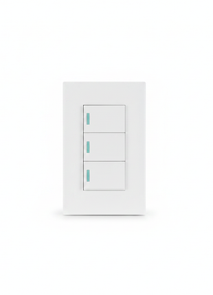 Interruptor triple rocker blanco – placa de pared con tres llaves de luz – instalación empotrada para hogar y oficina

