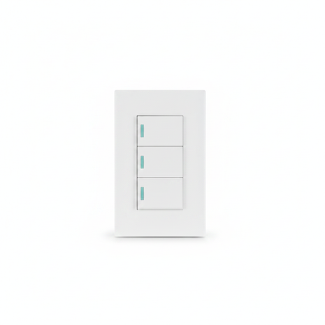 Interruptor triple rocker blanco – placa de pared con tres llaves de luz – instalación empotrada para hogar y oficina

