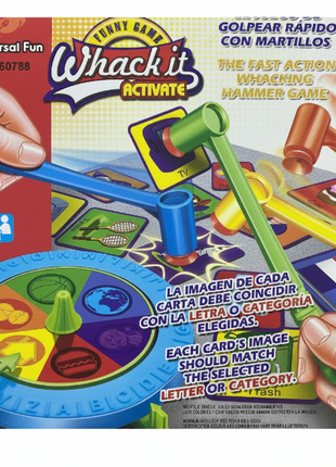 Whack It Activate juego de mesa golpear con martillos Universal Fun - acción rápida, 2-4 jugadores, desde 3 años