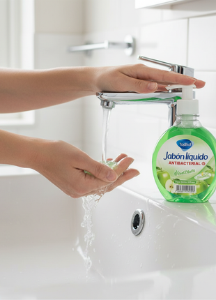 Jabón Líquido Antibacterial en situación de uso
