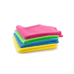 Set 4 paños de microfibra multicolor rosado azul verde amarillo – limpieza del hogar auto y superficies delicadas

