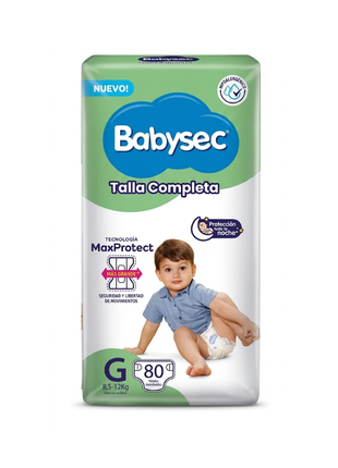 PAÑAL BABYSEC TALLA COMPLETA (G, XG, XXG) PQT80UND