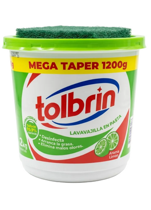LAVAVAJILLA EN PASTA DESINFECTANTE CON ESPONJA 1.2kg - LIMON