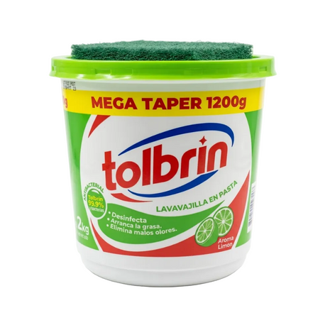 LAVAVAJILLA EN PASTA DESINFECTANTE CON ESPONJA 1.2kg - LIMON